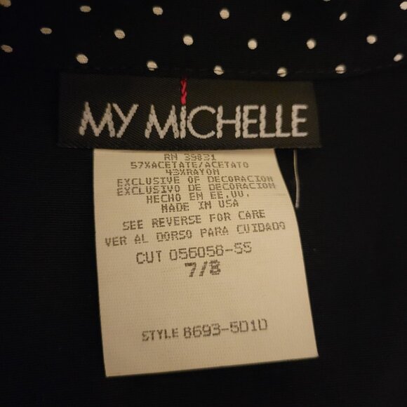 My Michelle 7/8 Black White Polka Dot‎ Midi Dress Collar Double Breasted Cosplay - Picture 6 of 6